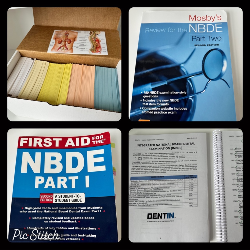 INBDE STUDY MATERIALS -Everything needed to pass: Dental Decks, Mosby ll, Dentin